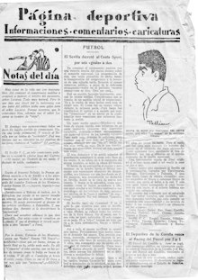 Crónica del partido entre el Sevilla F.C. y el Ceuta Sport. de inicio del campeonato andaluz de 1939. (6 a 2 para los sevillanos).