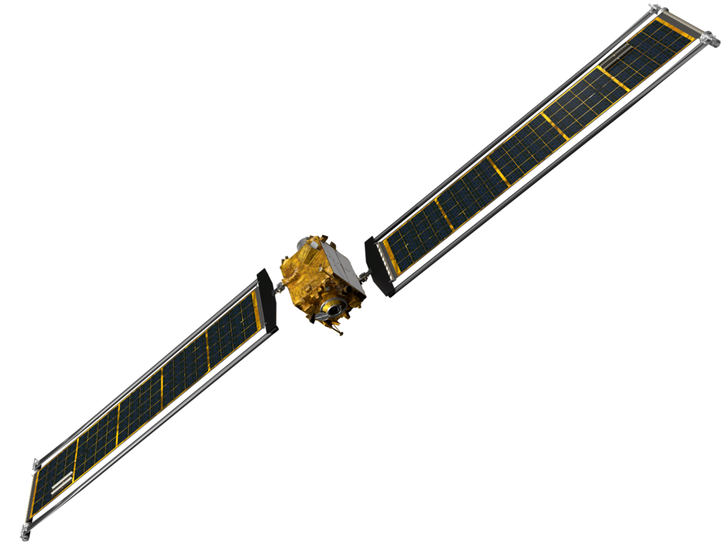 Representación satelital de DART que muestra su único instrumento científico, la cámara DRACO.