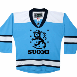 Camiseta de hockey sobre hielo de Finlandia personalizada con nombre y número en la espalda
