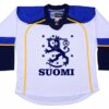 Camiseta de hockey sobre hielo de Finlandia personalizada con nombre y número en la espalda