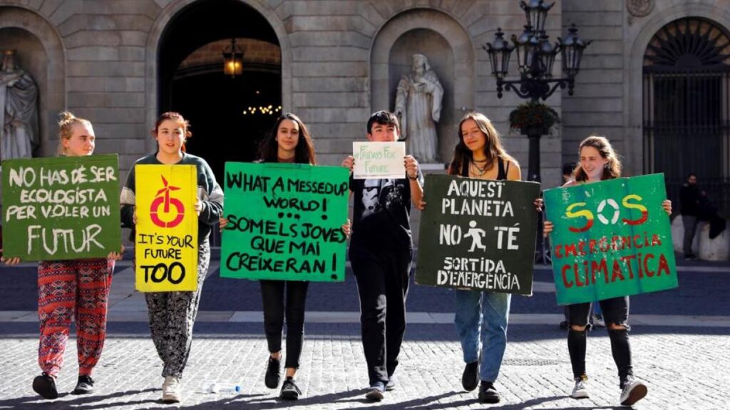 Protestas juveniles por el medio ambiente.
