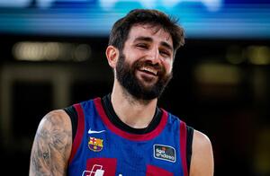 Ricky Rubio jugando con el FC Barcelona