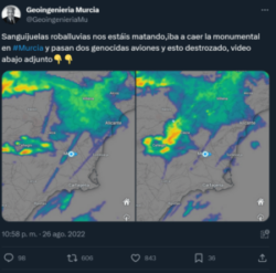 Twit sobre chemtrails
