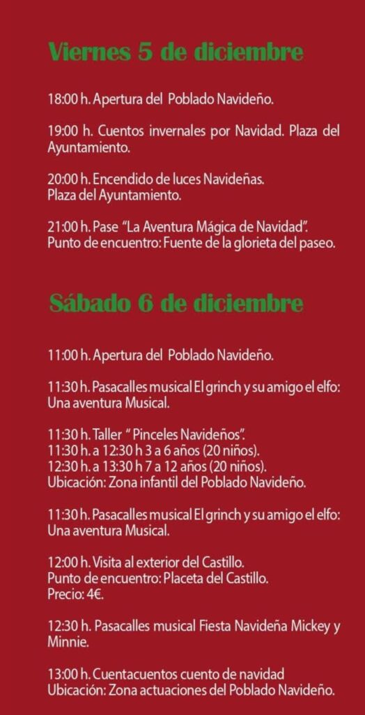 Actividades poblado navideño