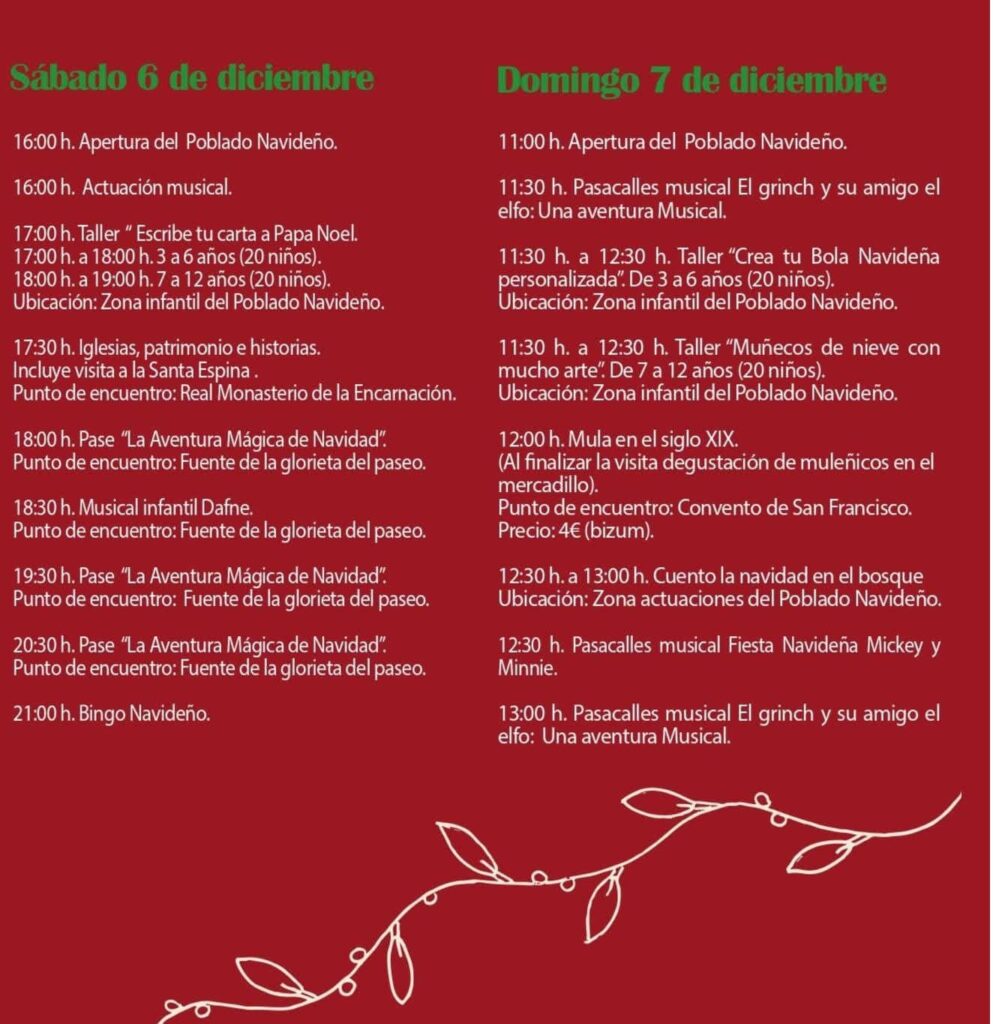 Actividades poblado navideño