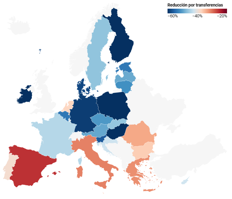 Mapa tasa de pobreza infantil Europa