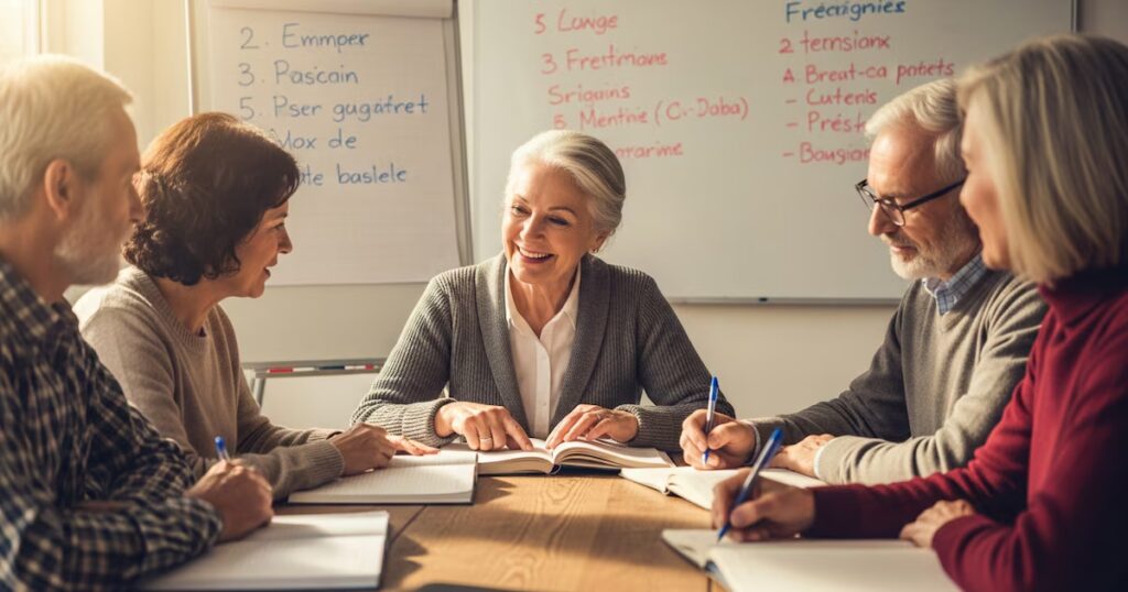 Personas mayores hablando
