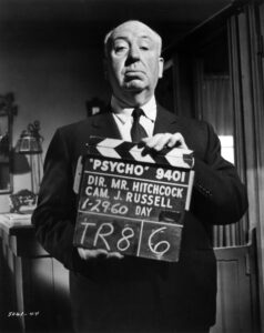 alfred hitchcock en el rodaje de una pelicula