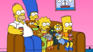los simpsons familia en el sofa