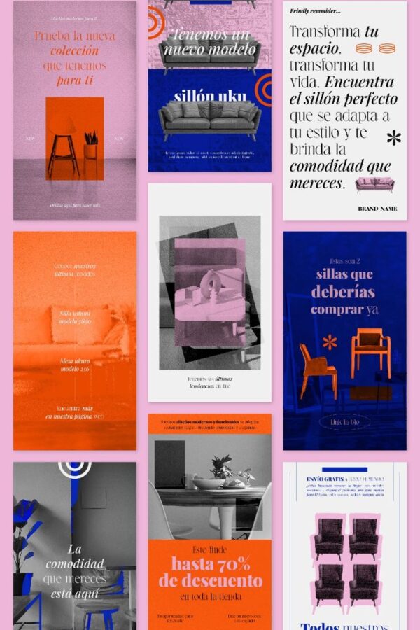 Marca moderna de muebles - Historias para Instagram - Plantilla Gratis