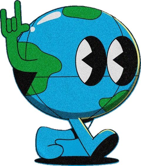 mundo andando y haciendo el signo del skrrr