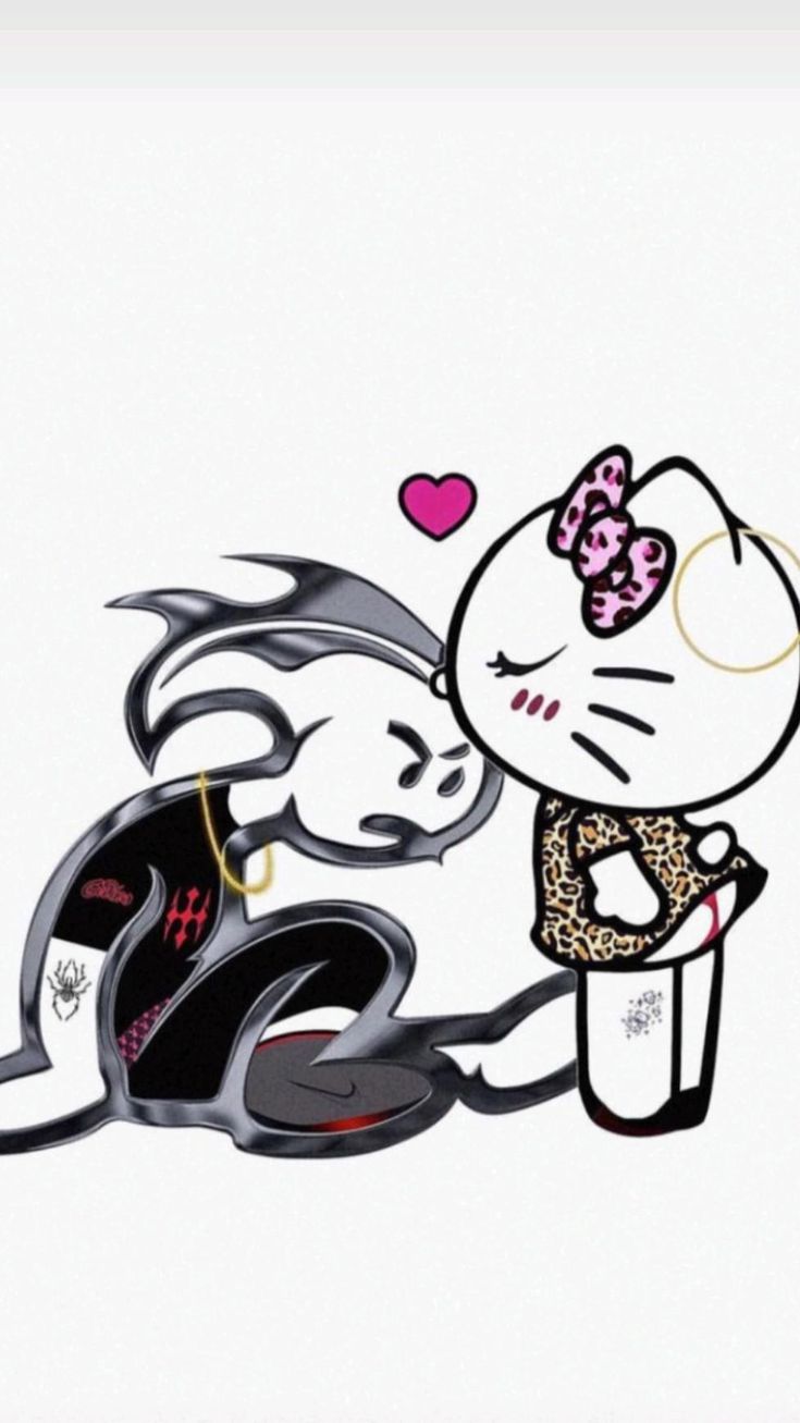 el niño besandose con hello kitty