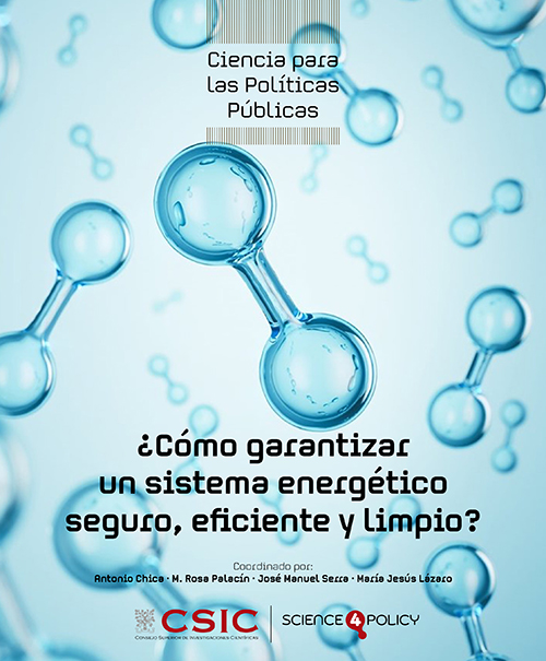 Portada del libro. Color azul claro con moléculas y el título en el centro.