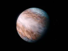 Reproducción artística de vientos supersónicos en WASP-127b. / ESO